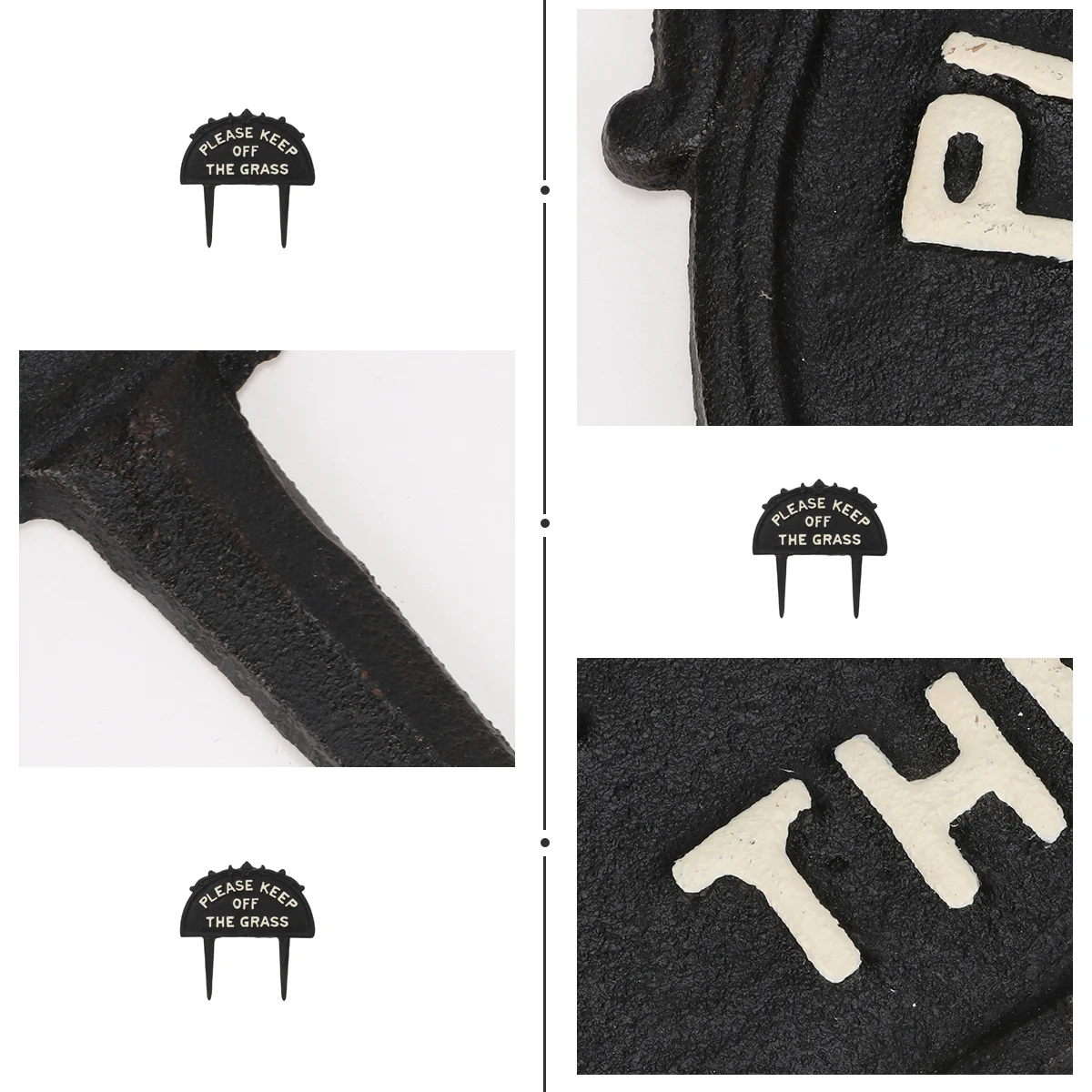 

Lawn Sign Grass Warning Sign Garden Decoration Sturdy Metal Easy to Insert Long Service Life (Black) Garden Decoration