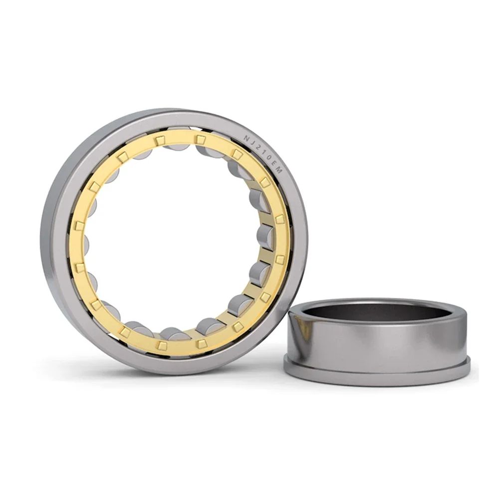 1PCS NJ203EM NJ204EM Cylindrical Roller Bearing  Single Row  Brass Cage  Inner Ring with Flange