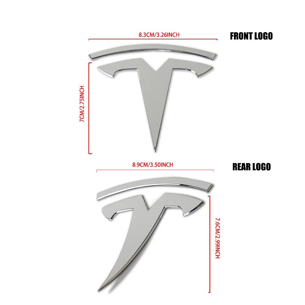 Car Hood Front Bonnet Grill Rear Trunk Emblem Logo Badge Sticker Decal For Tesla Model 3 Model S X Model Y Roadster SpaceX