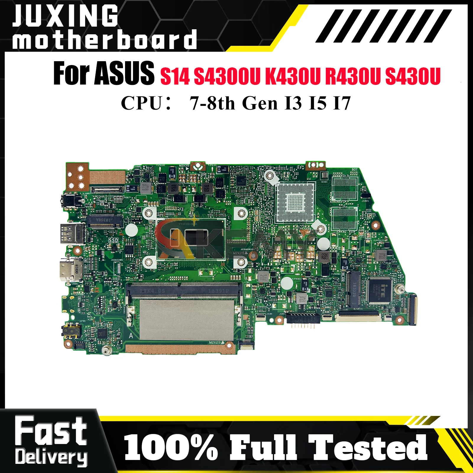 

X430UN Материнская плата для ноутбука ASUS VivoBook X430UA S14 X430U X430UN K430U R430U V430U S430U S4300U Материнская плата с процессором I3 I5 I7