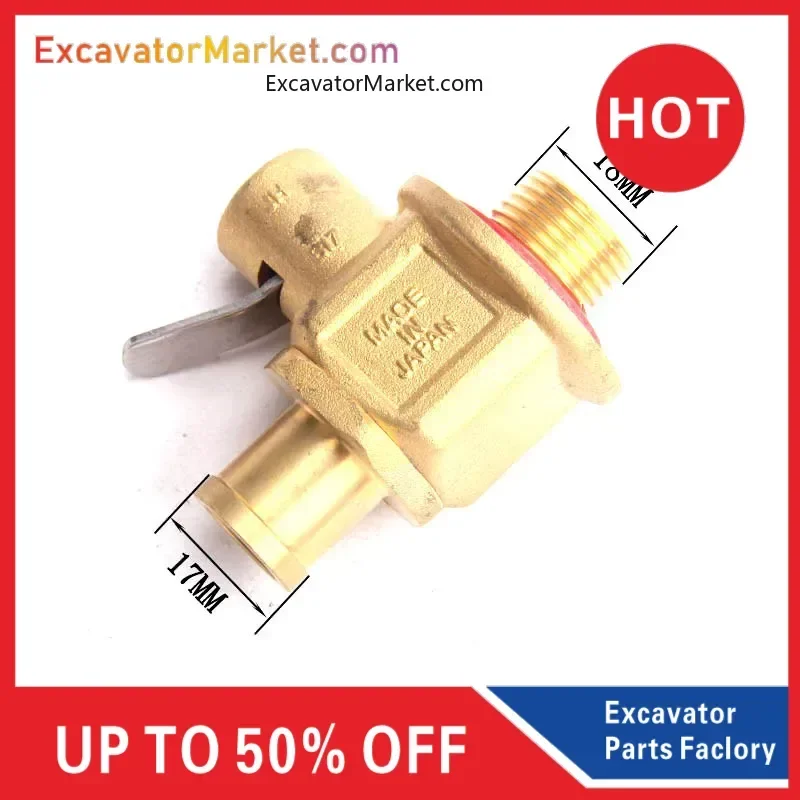 For Kobelco SK120 200 350-5/6/6E/8 excavator parts engine oil pan oil drain valve switch assembly high quality Excavator Spare