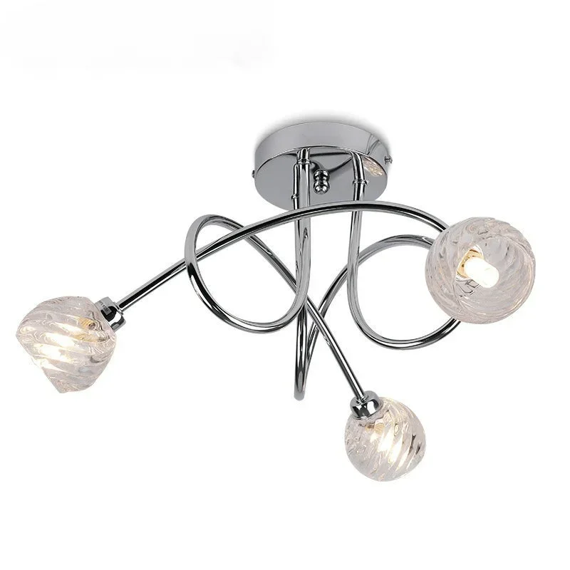 

Nordic Molecular Lamp 3-head Ceiling Light Luxurious and Simple Nordic Living Roomdining Roombedroom Crystal Lighting Fixture