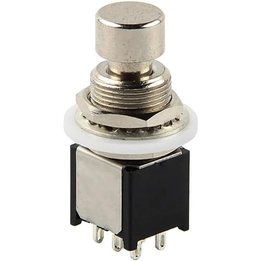 5PCS DPDT Latching Momentary ON/ON Fuß Schalter Gitarre Effekte Pedal Metall Stomp Box 6 Pin Push Button für gitarre Effekt Pedal – Detail 4