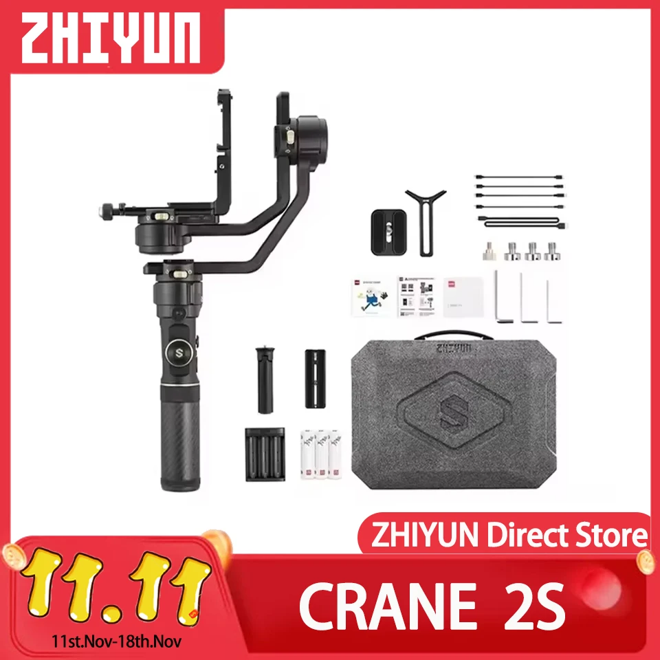 ZHIYUN CRANE 2S 3-Axis Handheld Camera Gimbal Stabilizer Compatible with Sony Fuji Nikon DSLR Mirrorless Camera