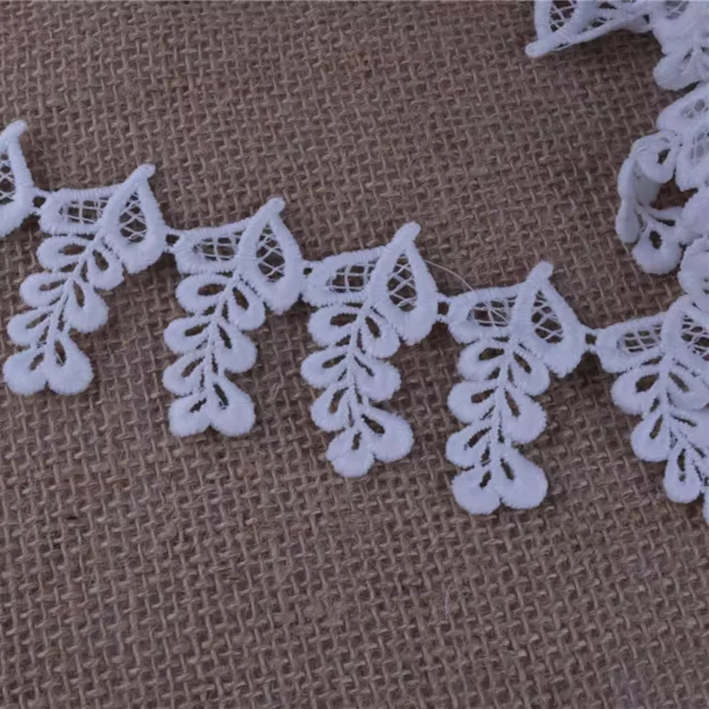 28yards  GOOD QUALITY  white color soft  Milk Silk leaf  Lace Fabric Wedding Trim  wide :5.5cm