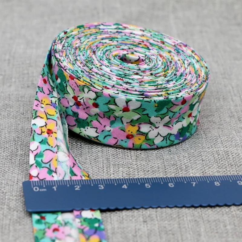 New arrived Printed Bias Binding Tape Edge cloth strip Craft DIY Apparel Sewing Ribbon, Size 25mm x 5m