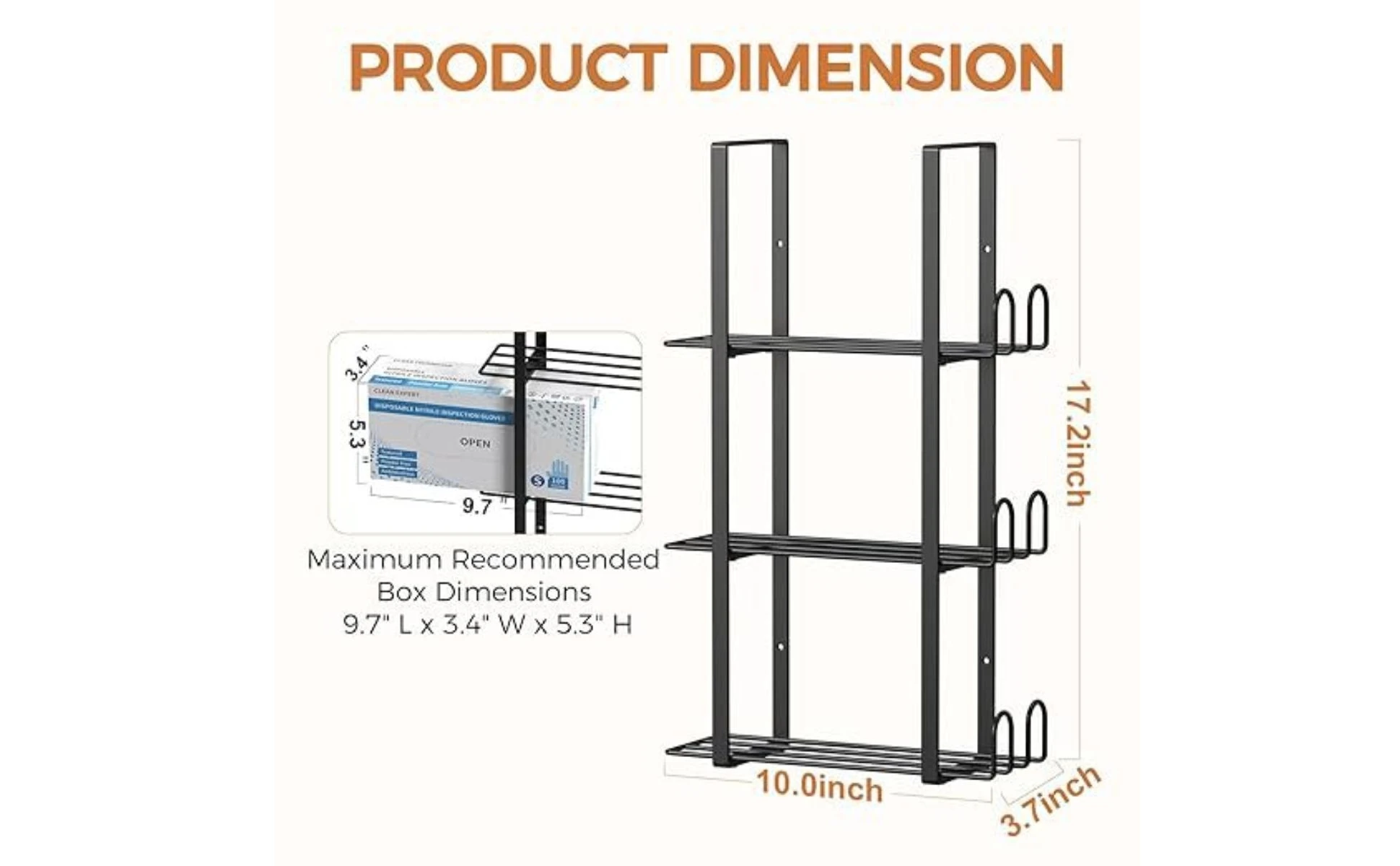 Wall-Mounted Storage Rack Space-Saving Three-Tier Storage Rack Wall-Mounted Organizer Narrow Slim for Labs, Kitchens