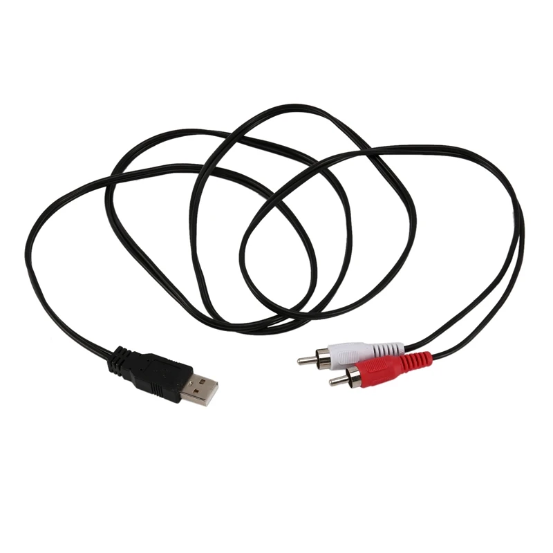 3 قطعة 1.5 متر Usb ذكر إلى 2X Rca فونو ذكر Av كابل الرصاص Pc Tv Aux محول الصوت والفيديو حار!