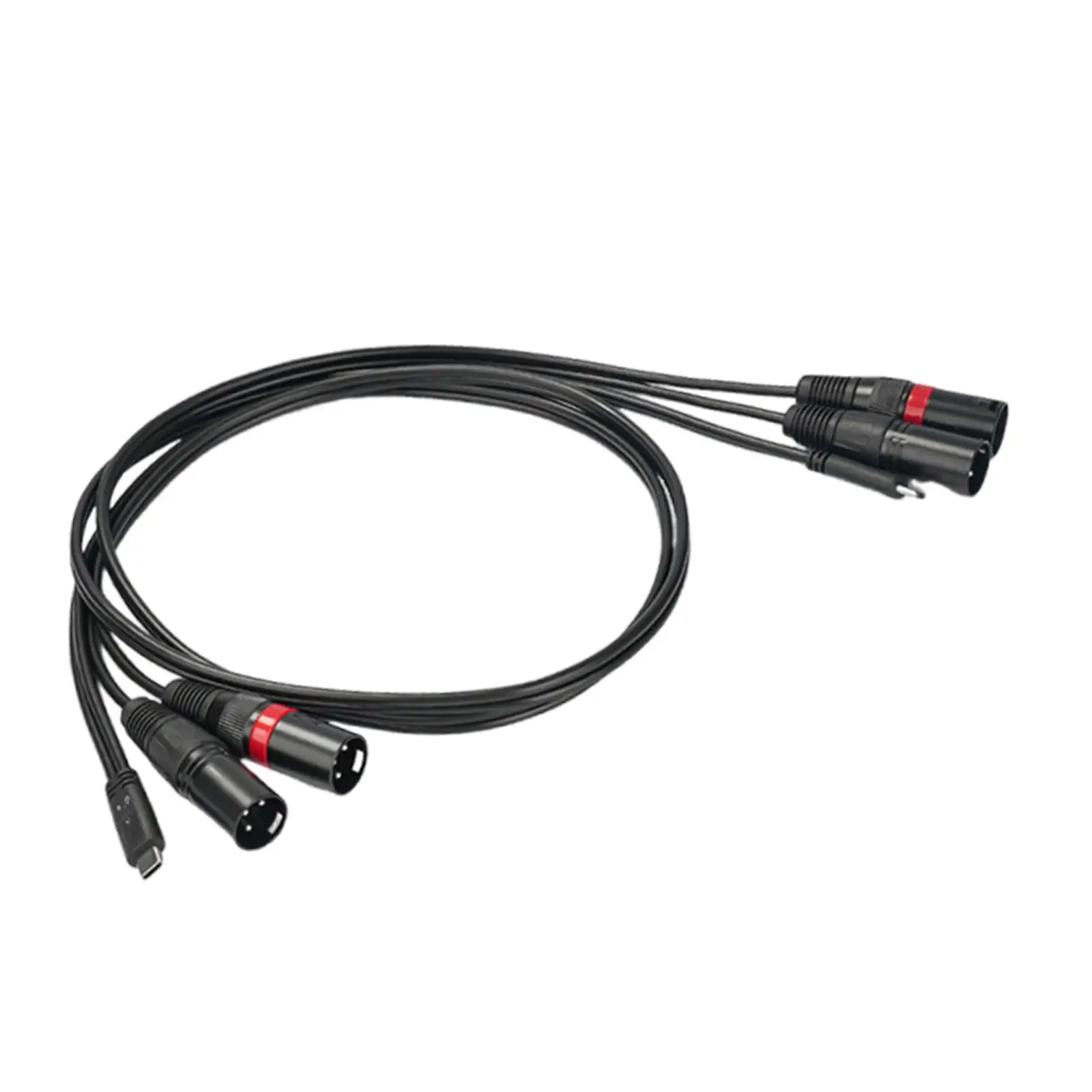 Cabo macho tipo C para 2 XLR resistente de 3 pinos para conectar smartphones e laptops