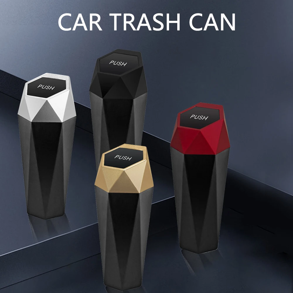 Car Trash Can Door Seat Back Visor Trash Bin Auto Organizer Storage Box Color Garbage Dust Case Ashtray Car Interior Accessories