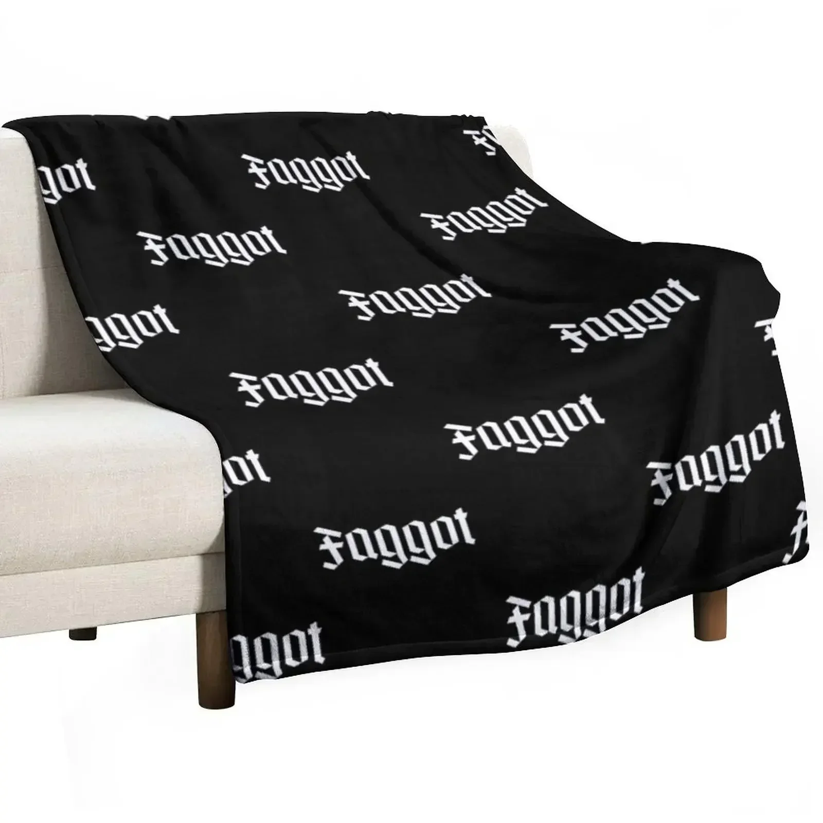 

Faggot gay offensive cuss words Throw Blanket Softest Luxury Brand Decoratives Summer Blankets