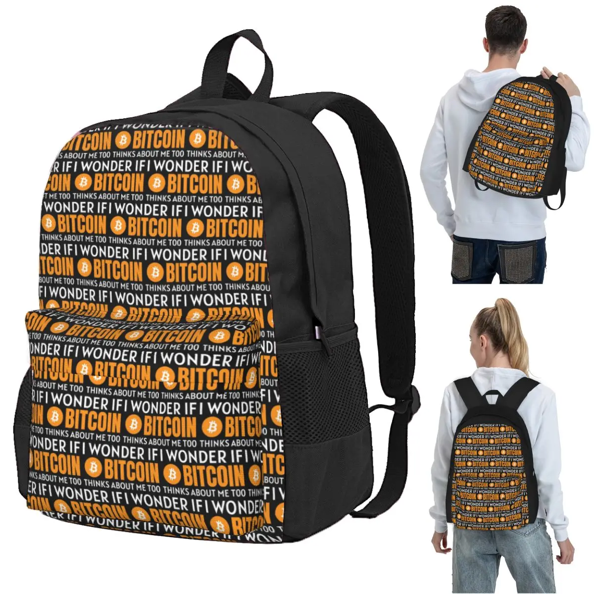 

Crypto Cryptocurrency BTC Backpack Student BookBag Children School Bag Computer Shoulder Bags for Men Women