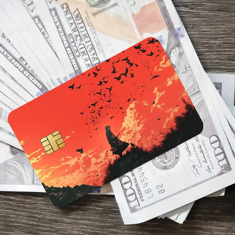 أنيمي A ka tsu ki U-Uchiha Itachi المشارك الائتمان الجلد غطاء بطاقة ملصقات 4 قطعة فيلم حافلة تمرير الجبهة الديكور الخصم البنك #4