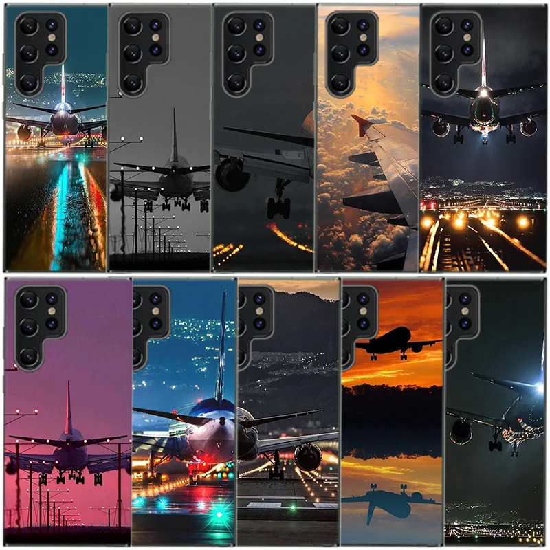 Airport Shuttle Transportation Clear Phone Case For Samsung Galaxy S20 S21 S23 FE S22 Plus S24 Ultra S10 S10E S9 S8 Soft Back Co