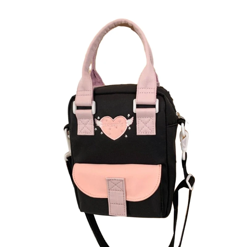 

Women Casual Crossbody Bag Female Heart Shoulder Bag Large Capacity Messenger Bag Transparent Handbag Student School Bag