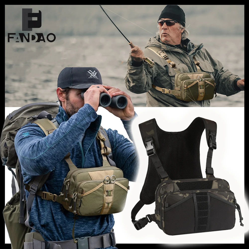 التكتيكية الصيد حقيبة صدر للرجال الادسنس الصيد مجهر حزمة معالجة يطير صناديق كيس التخزين ل CS مجال اطلاق النار مراقبة الطيور