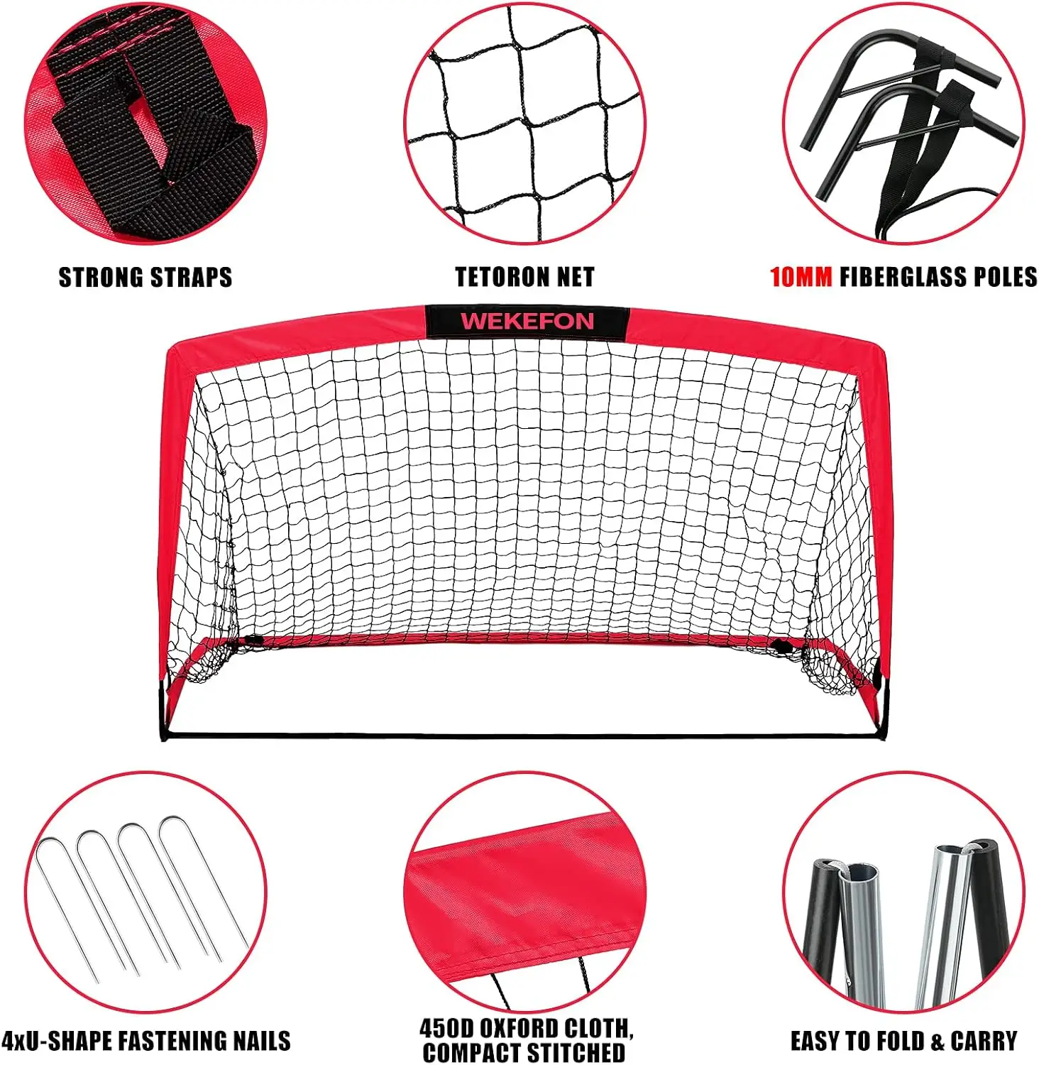 

Foldable Football Goal 5' x 3.1' Soccer Goal Kids and Adults Football Target Net for Playground Backyard Indoor Outdoor Training