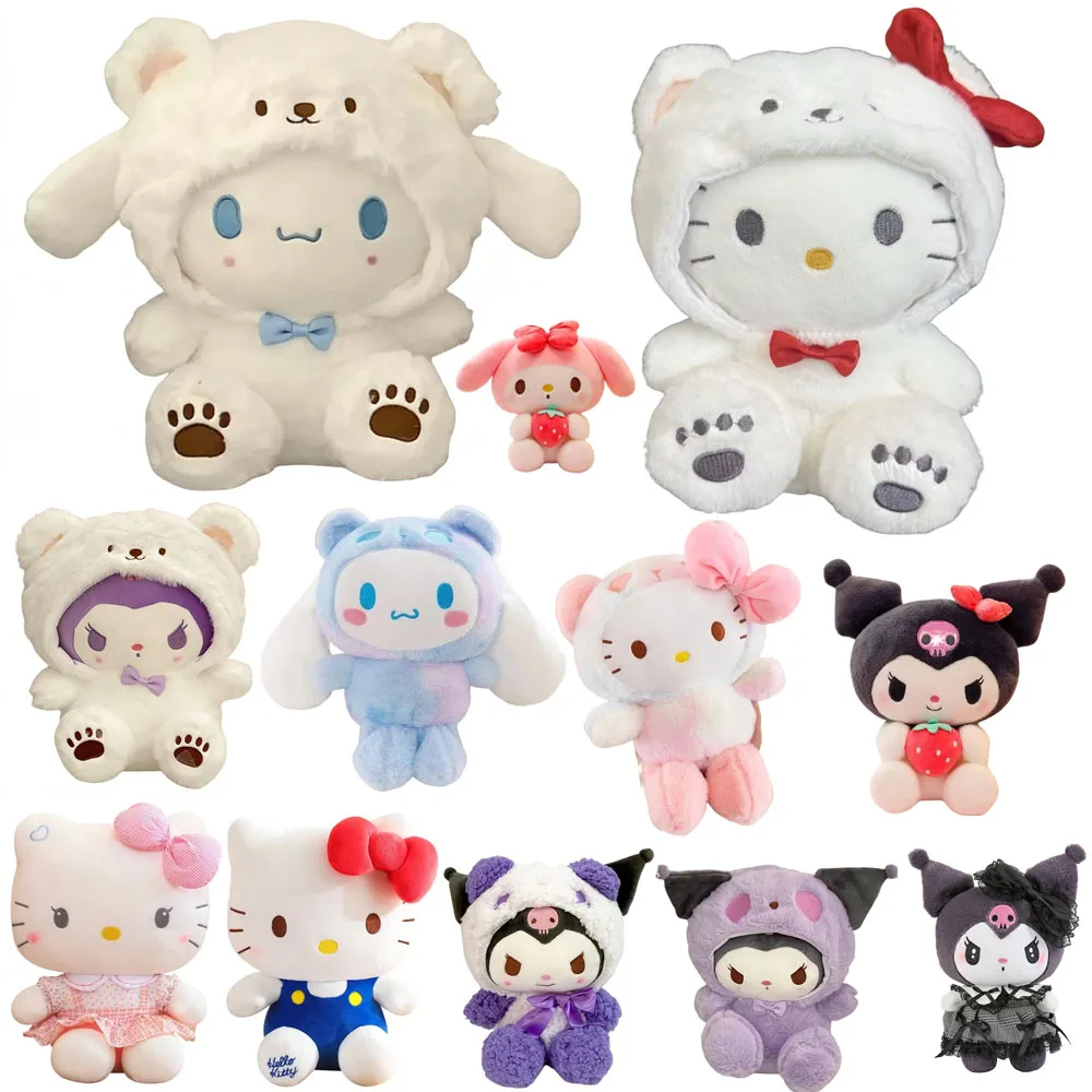 

~ New Kawaii 25cm Sanrio Plush Toy Jade Dog Kuromi Dressing Doll Doll Plush Toy Stuffed Animal Patung Dolls Birthday Gift