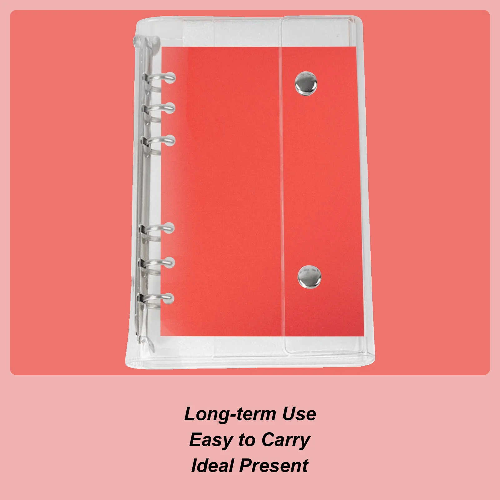 

Clear Binder A6/A7 6-Ring Transparent PVC Budget Binder Planner Cover Loose Leaf Folder For Photocard Scrapbook Photo Document