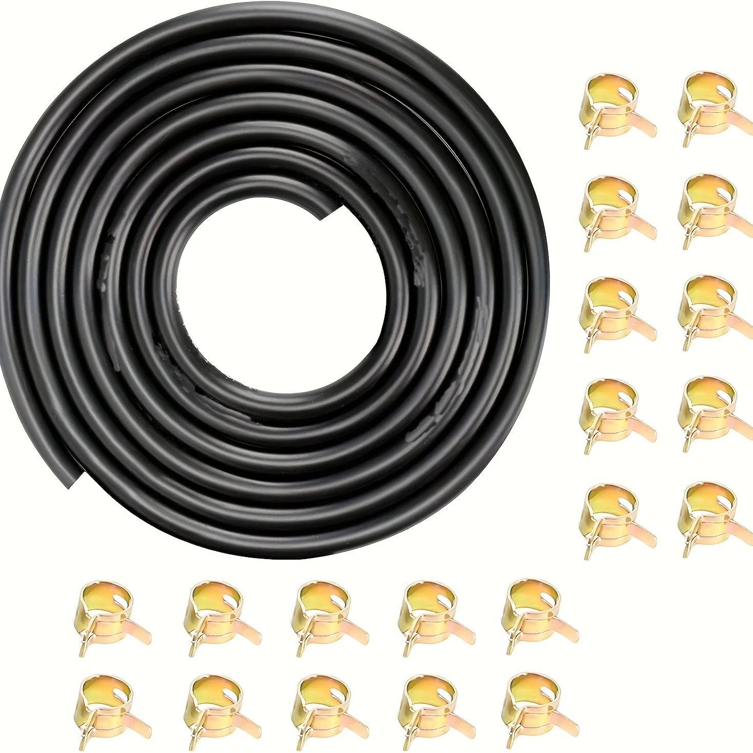 10 pés 1/4 Polegada id mangueira de linha combustível em linha 20 peças 2/5 "braçadeiras de mangueira id para kawasaki kohler briggs & stratton pequena potência diesel gás