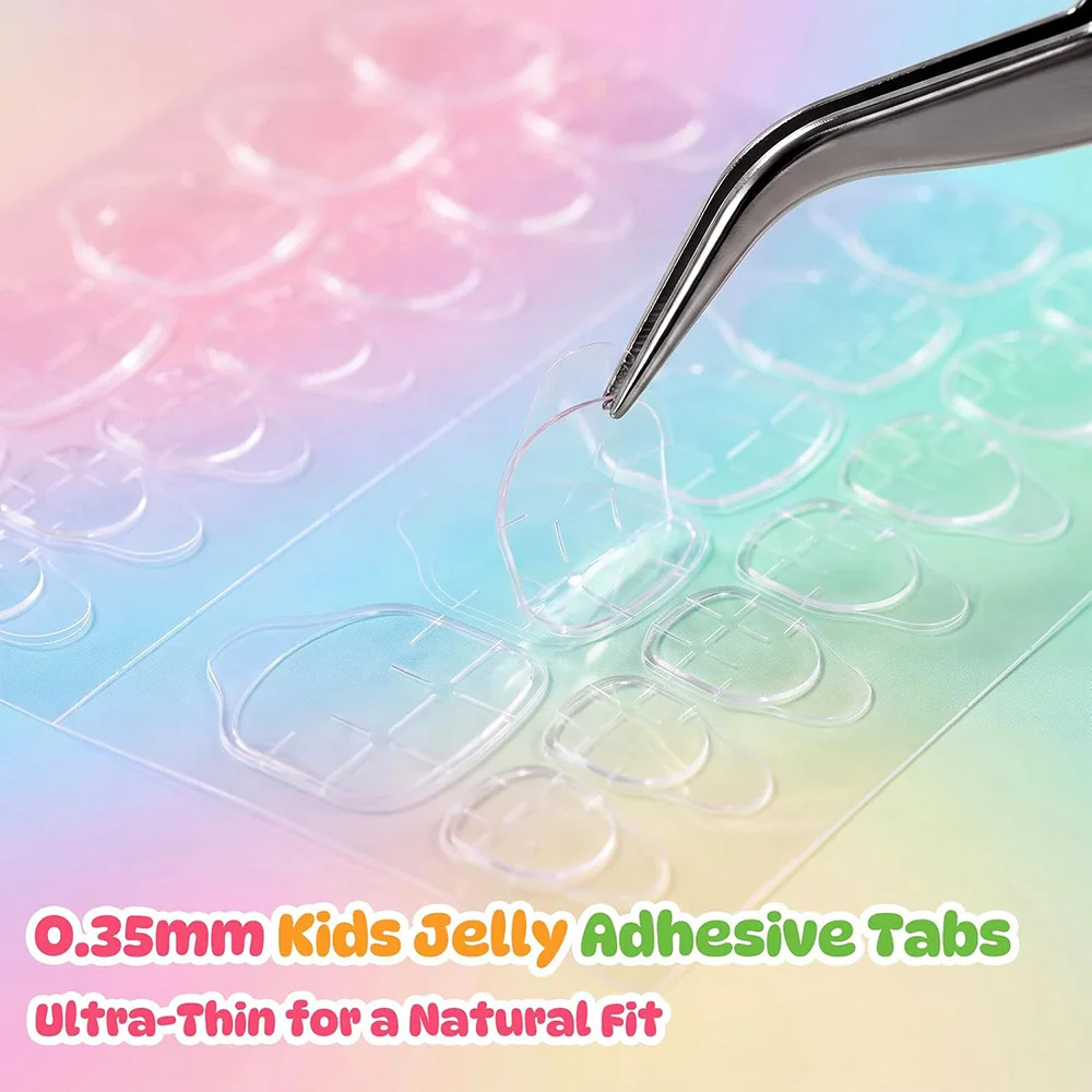 50 Blatt ultradünne, wasserdichte, atmungsaktive Jelly-Nagelklebestreifen, flexible transparente Klebepads für kindersichere Maniküre