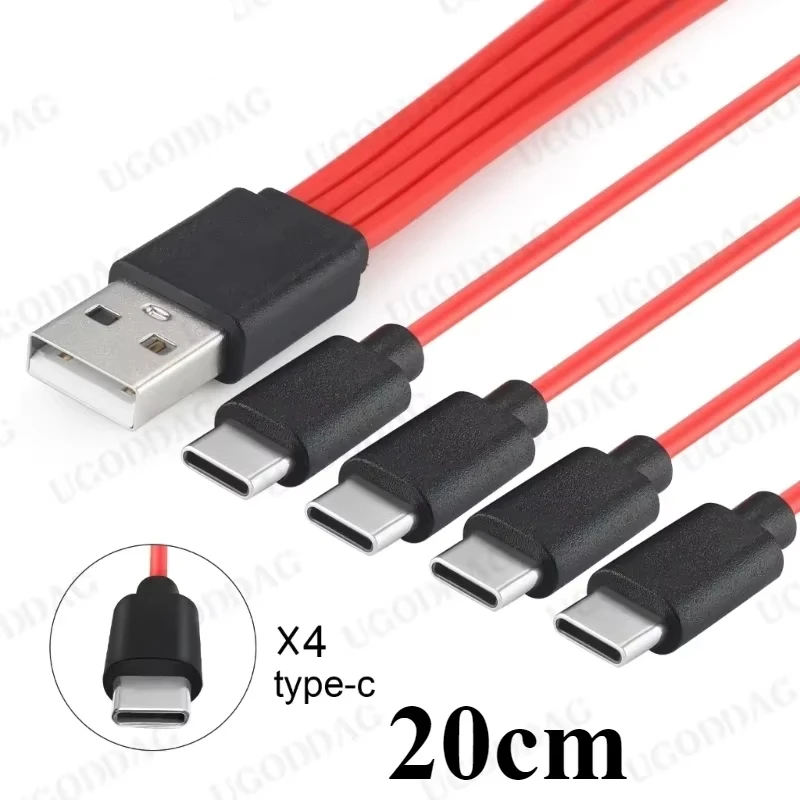 4 in 1 Convert Type-C USB Splitter Cable 4 Port Fast-Charging Adapter for Hard Drive Disk Phone Charger Cord Connector