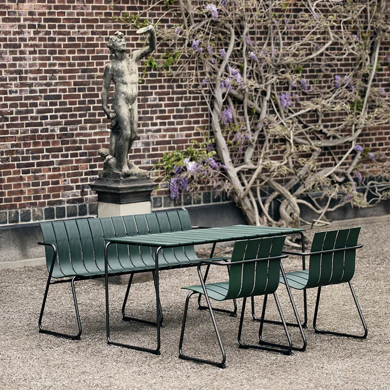 

Outdoor leisure back table and chair combination leisure simple table and chair