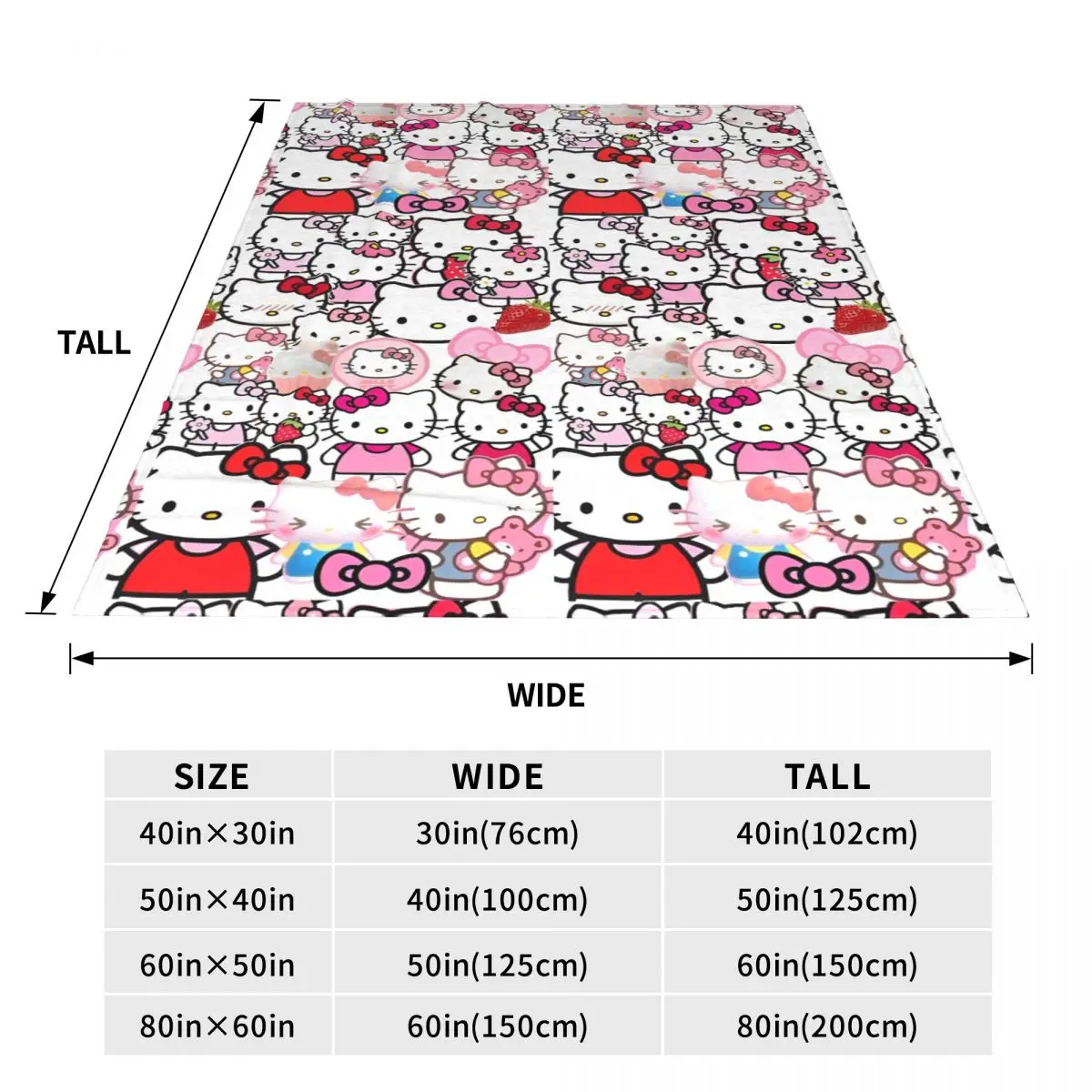 Hello Kitty Super Warm Blanket Girls Boys Travel Throw Blanket Flannel Bedspread For BedroomPrint Sofa Bed Cover