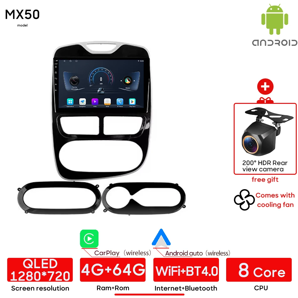 Android voor Renault Clio 4 ZOE 2012 - 2017 Auto Multimedia Video Player Autoradio Stereo Navi GPS Draadloze CarPlay auto Geen 2din