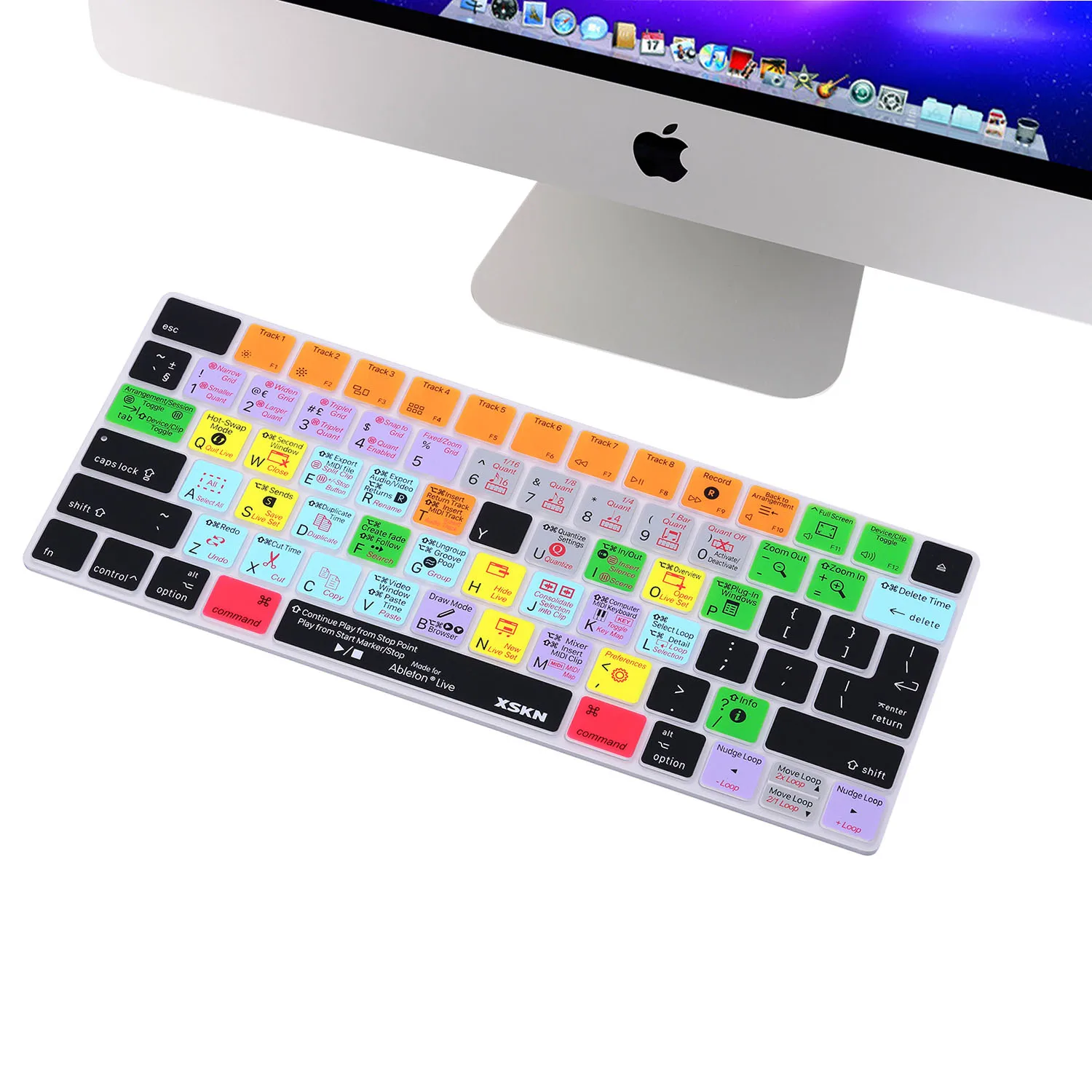 

XSKN Ableton Live Shortcut Silicone Keyboard Cover Skin for Apple Magic Keyboard (A1644 - MLA22LL/A, MLA22B/A) US&EU Layout