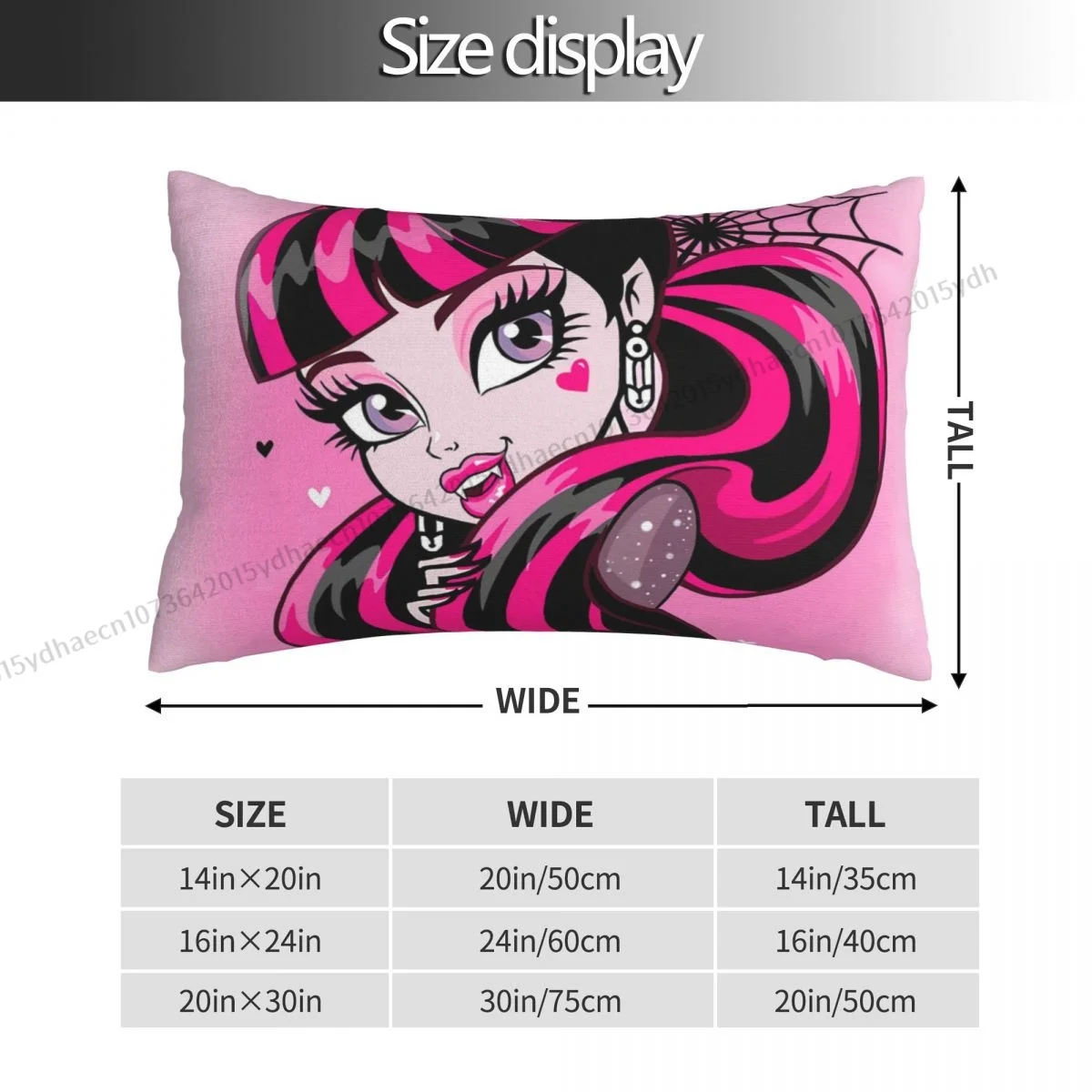 Draculaura Impresso Capas De Travesseiro, Abraço Fronha, Mochila Boneca Monster High, Sofá Carro, Decorativo Rosa