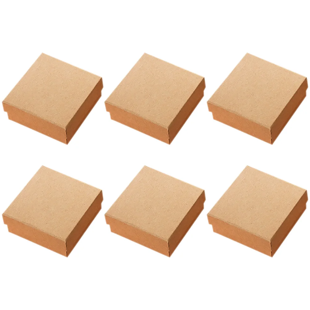 

6Pcs Jewelry Gift Paper Box Solid Color Small Jewelry Organizer Case Travel Storage Box Sponge Liner for Earrings Pendants