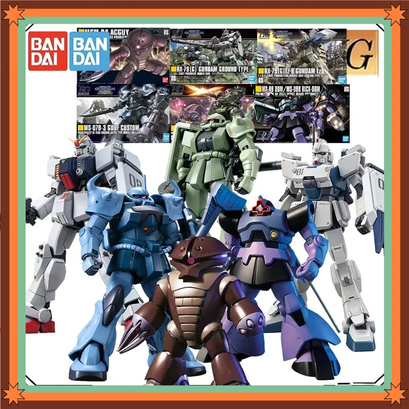 

Bandai Original Gundam HG 1/ 144 Acguy Rick Dom Zaku 2 Ez8 Action Figure Assembly Model Kit Toys for Collectors