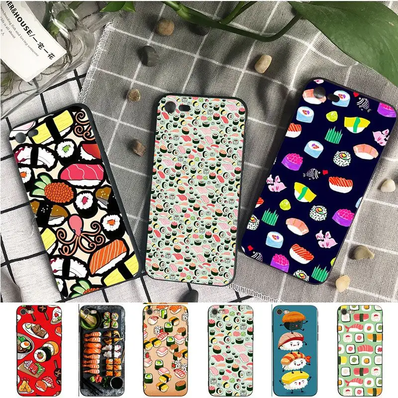 Japanese cuisine Sushi food coque phone cover for iPhone 15Pro 16pro 13PRO max 7 8 XR 14plus 11pro 12pro max 13mini SE 2020 case