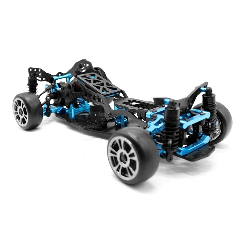 B-M DIY RC Car Rear-Drive Drift Racing Frame 1/10 Mini Frame Drift Kit Versión Marco Drift r Kit Versión Azul
