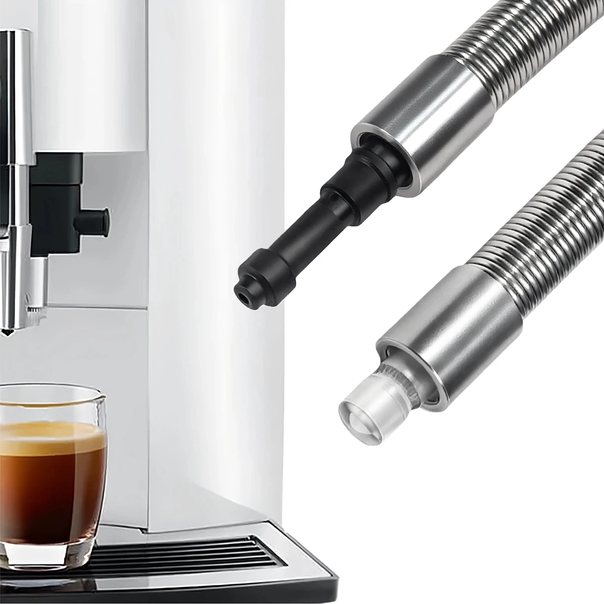 Tube de tuyau de lait Compatible avec les modèles Jura, récipient de lait, refroidisseur, connexion de Machine à café, tuyau en acier inoxydable