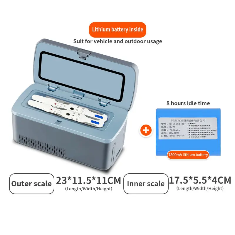 Insulin Refrigeration Box, Convenient Cooler With Handle Pill And Vaccine Cooling Box Suitable For Outdoor Travel and Airplanes