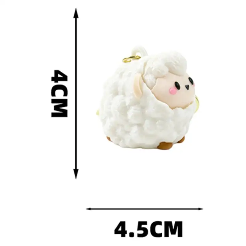 Cute 3D Printed Sheep Fidget Clicker Keychain BPA-Free Stress Relief Toy for Purse Charm Christmas Stocking Stuffer