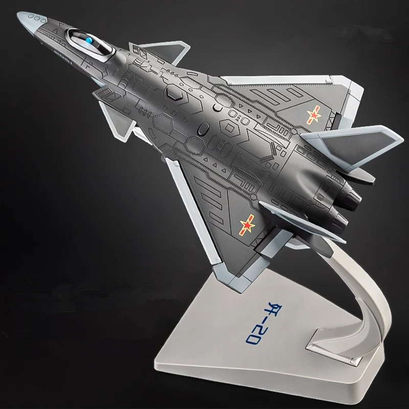 

1/84 Chengdu J-20 Alloy Stealth Fighter Aircraft Airplane Model Diecast Fighter Battle Plane Model Sound and Light Kids Toy Gift