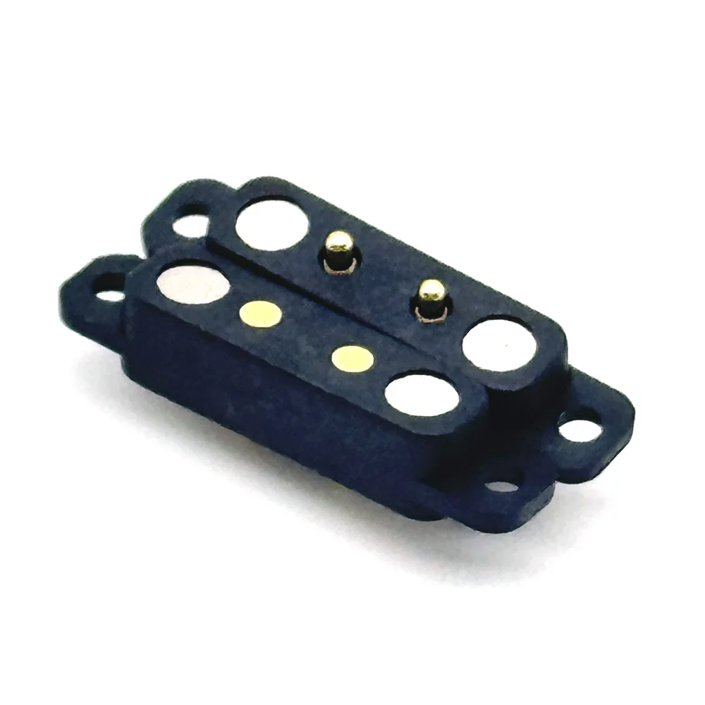 2Pin 4.0mm With ears Waterproof DC Magnetic Pogo Pin Connector 1A Pogopin Male Female Spring Loaded DC Power Socket