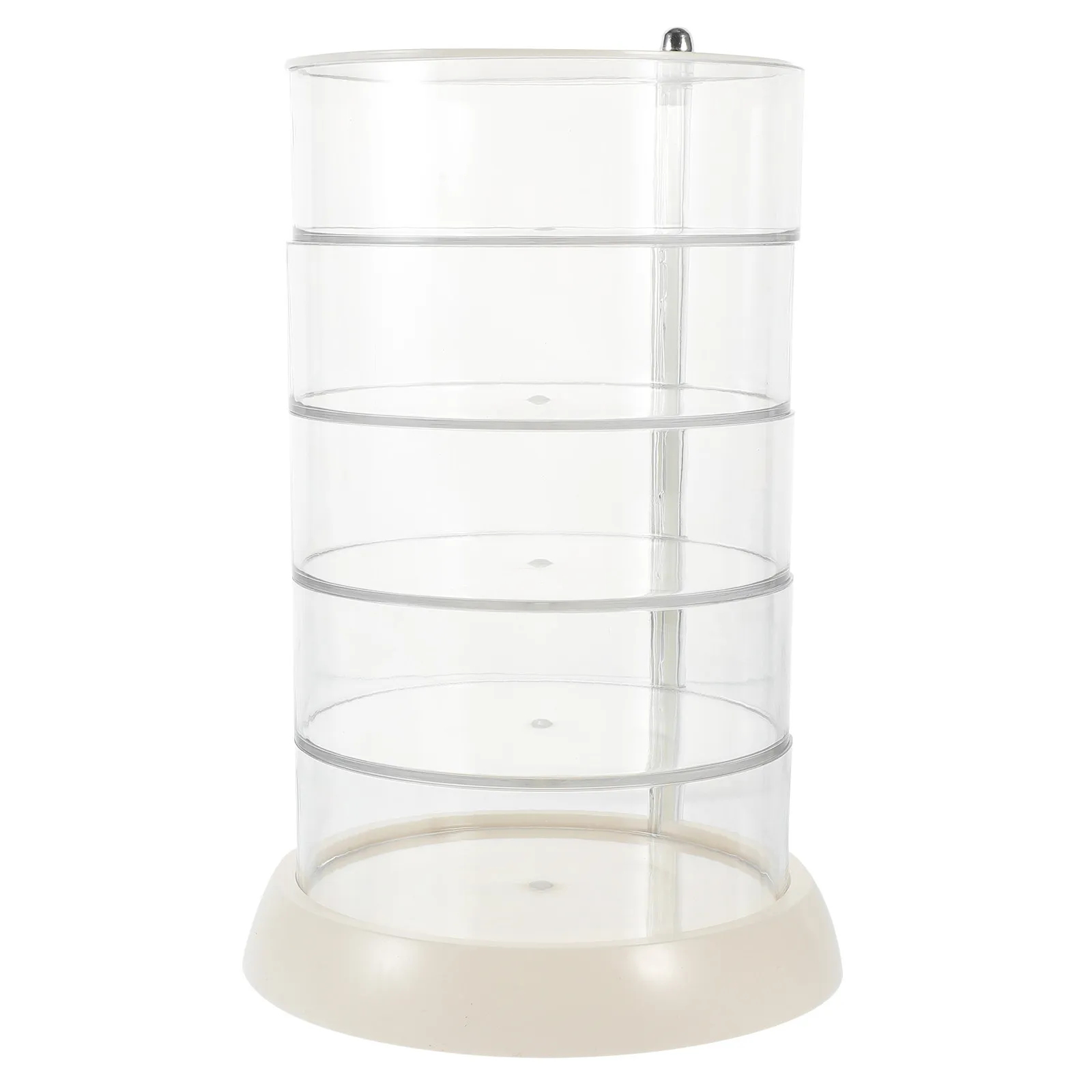 

Clear 4-Layer Rotating Jewelry Storage Box for Earrings Pendants Rings Trinkets Desktop Dresser Organizer Home Jewelry Display