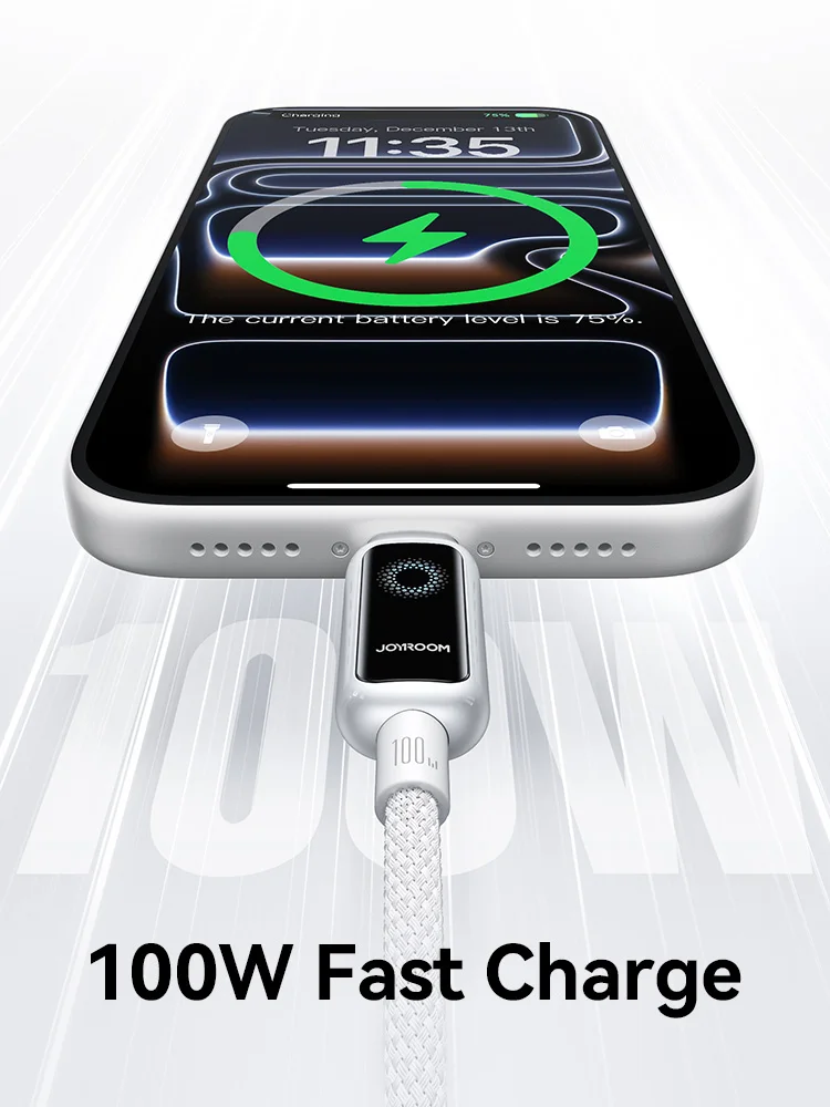 

Кабель для быстрой зарядки Joyroom 100W/66W USB Type-C с автоматическим отключением питания для iPhone, Xiaomi, Samsung, универсальный
