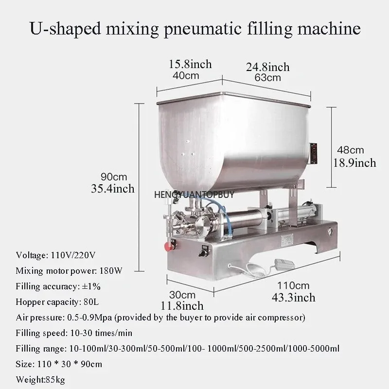 Pneumatic Stirring Juice Filling Machine Chili Sauce Filling Machine Honey Bottle Filling Machine