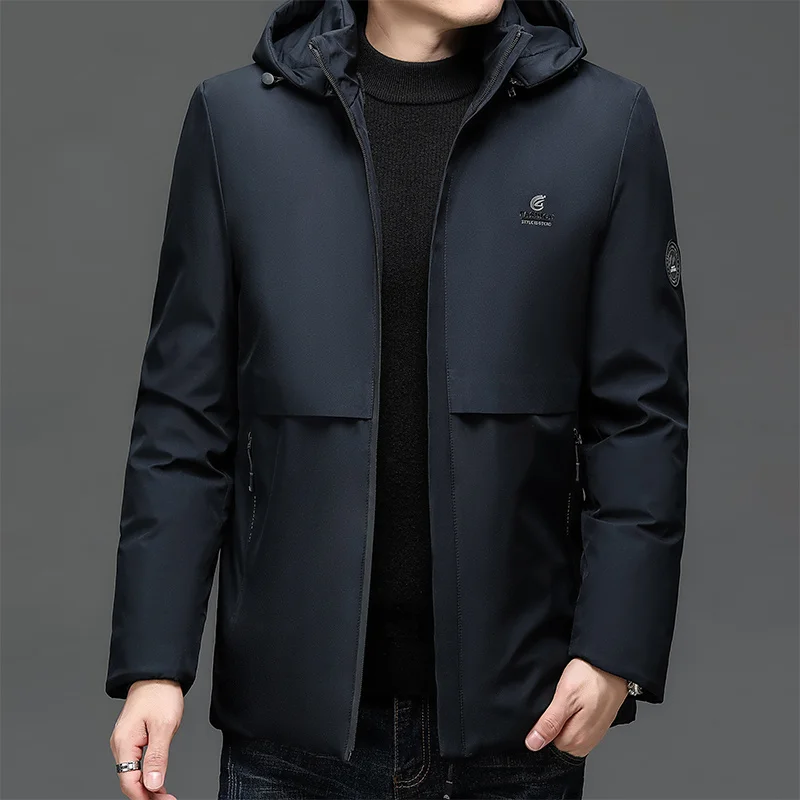 Mens Fleece Coats Male Parkas New Men's Packable Jacket Breathable Keep Warm Outdoors Windbreakker Long