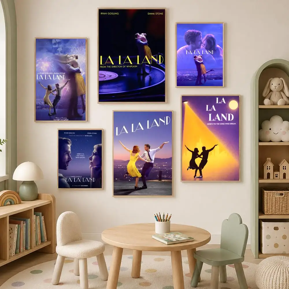 Movie L-La La Land Poster Self-Stick HD PVC Wall Art Poster, Waterproof Decor for Bedroom, Living Room and Home