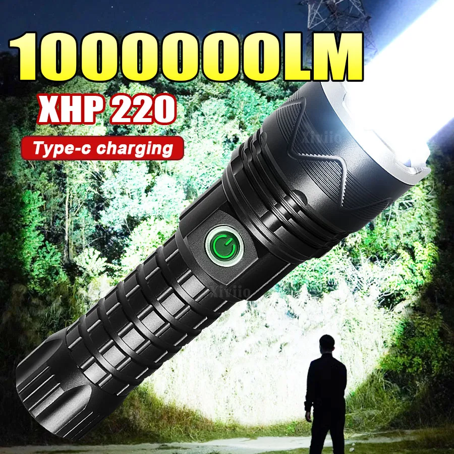 

1000000LM Самый мощный светодиодный мощный фонарик Перезаряжаемый тактический фонарик дальнего действия Поисковый фонарь Ручной фонарь