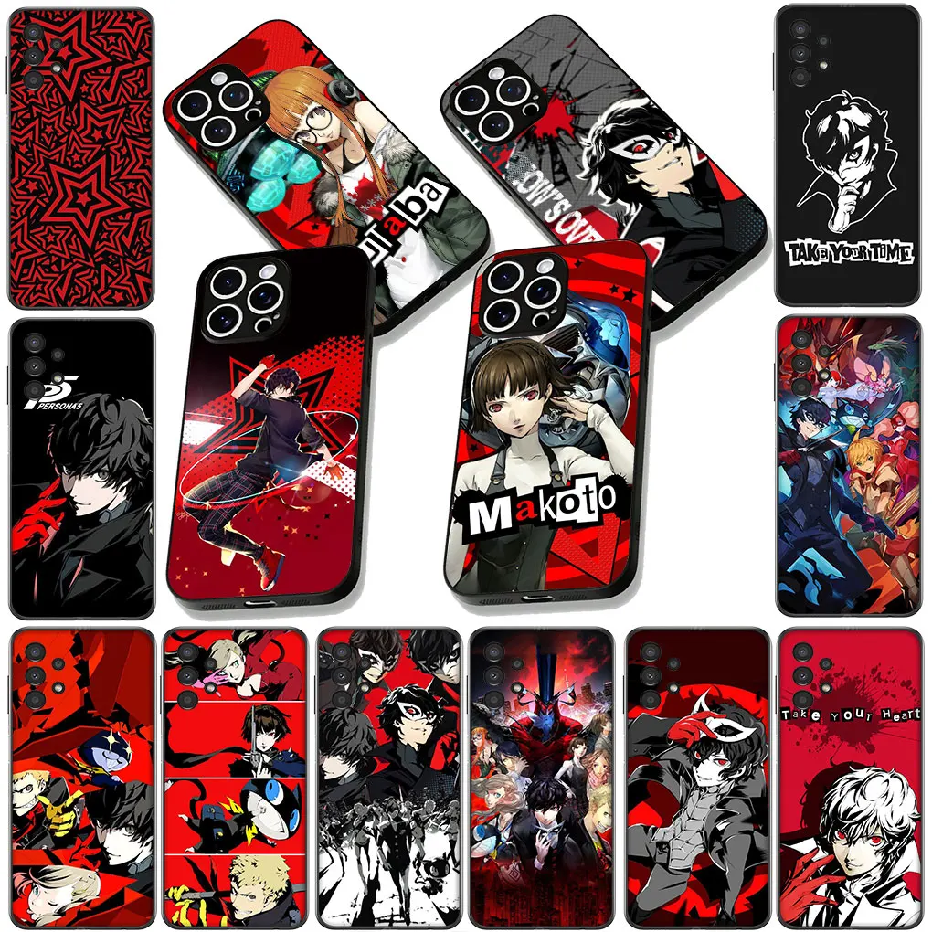 P5s P-Personas 5, игровой чехол для телефона для Xiaomi Redmi Note 12 11 10 Pro 10C 12C 14C 10A Note11 Note12 5G ProMax, мягкий корпус