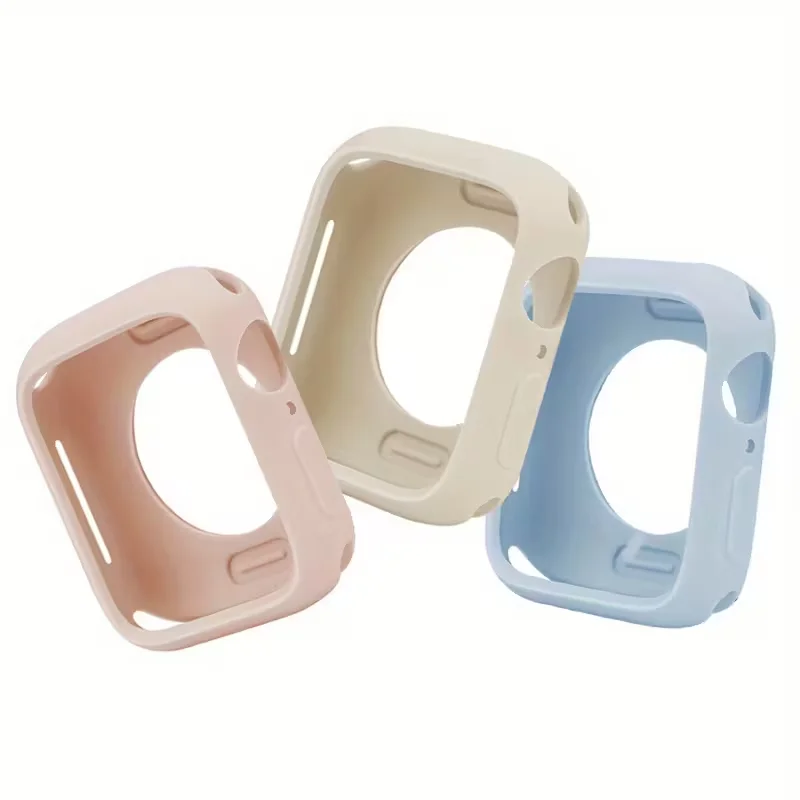Weiche Silikonhülle für Apple Watch 11-10 46 mm 42/38/40/44/41/45 mm Zubehör Bumper-Schutz Candy Cover Serie 9 8 7 6 5 4 SE