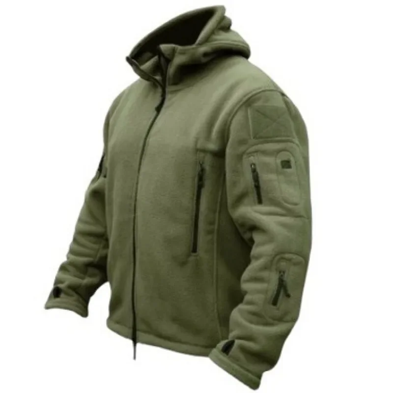 Veste polaire Smile pour homme, veste militaire, chapeau combiné, solide et chaud, sports de plein air, randonnée, hiver