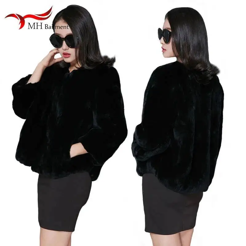 

2025 Winter Women Rex Rabbit Fur Coat Fluffy Long Sleeve Warm Jackets Fashion Casual High Street Lady Outerwear Big Size S-5XL